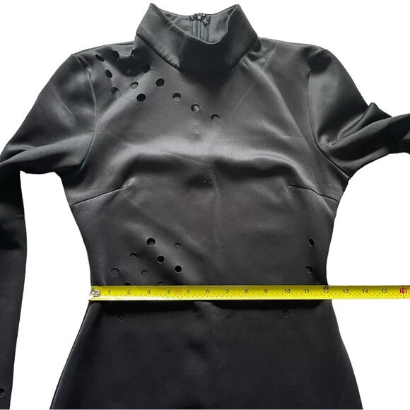 AX Paris Womens/Teen Black Mock Neck Bodycon Dress size 10 Fitted Penny Cut out - Picture 5 of 8